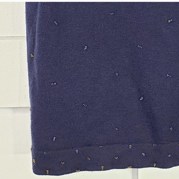 Lilly Pulitzer Navy Top With Gold Beading, Size Large - Picture 6 of 8
